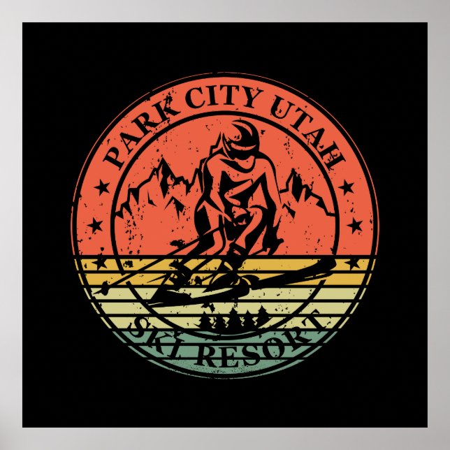 Park City Utah Skigebiet Vintag Poster (Vorne)