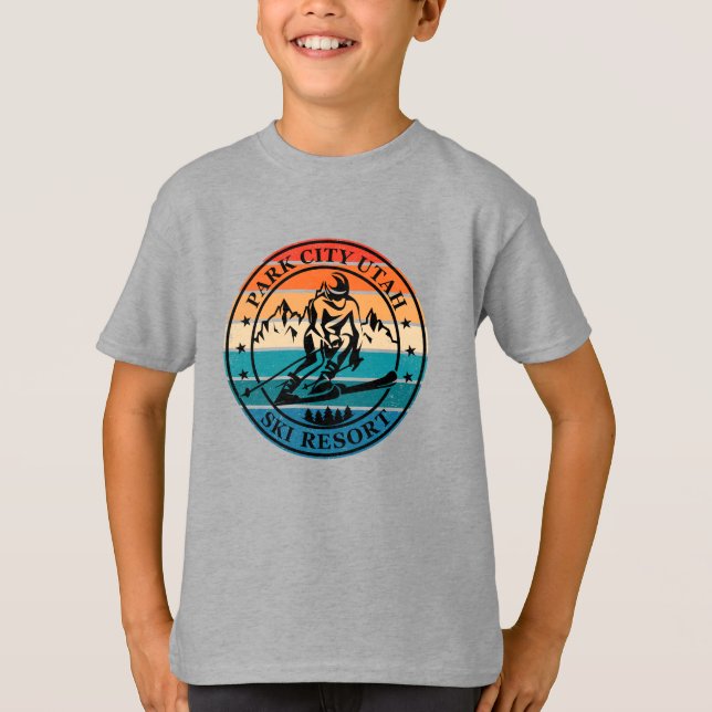 Park City Utah Skigebiet Vintag T-Shirt (Vorderseite)