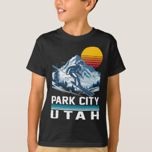 Park City Utah Skigebiet Wintersport Berge Skifahr T-Shirt