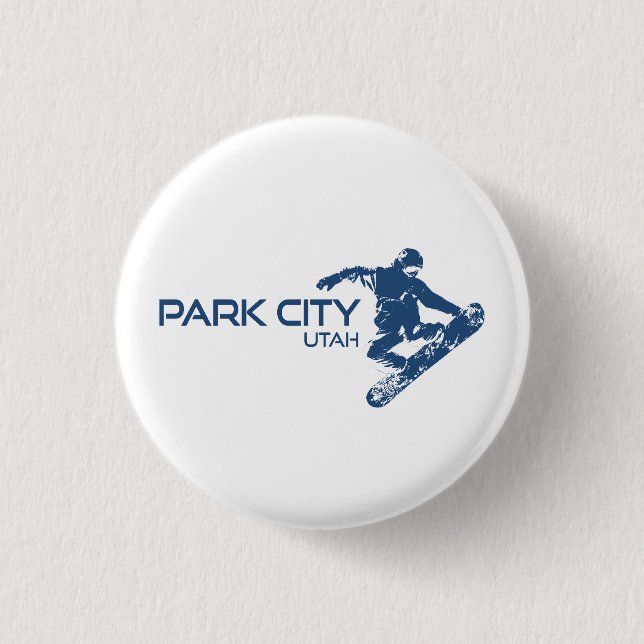 Park City Utah Snowboarder Button (Vorderseite)