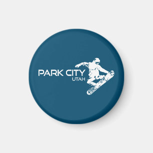 Park City Utah Snowboarder Magnet