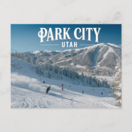 Park City Utah Spaß beim Skifahren Schneeberge Postkarte