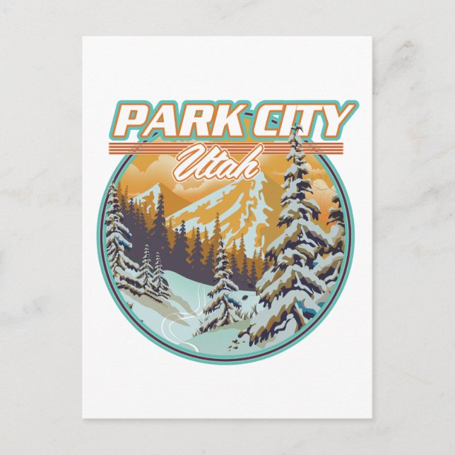 Park City Utah Travel Logo Einladungspostkarte (Vorderseite)