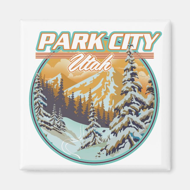Park City Utah Travel Logo Magnet (Vorne)