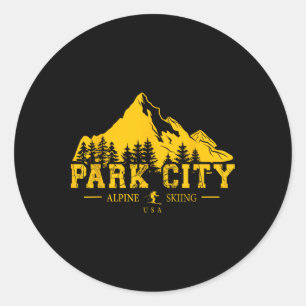 Park City Utah Usa Skigebiet Albergo Colmanicchio Runder Aufkleber