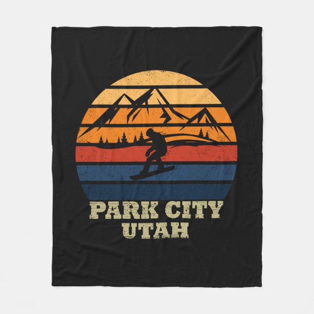 Park City Utah Vintag Fleecedecke (Vorderseite)