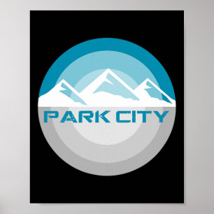 Park City Utah Vintag Retro Snowboarden Skifahren Poster