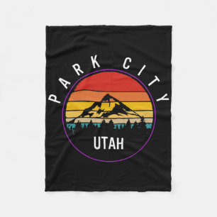 Park City Utah Vintag Souvenir Skier Snowboarden Fleecedecke