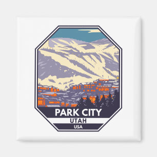 Park City Utah Wintergebiet Emblem Magnet