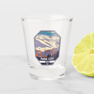 Park City Utah Wintergebiet Emblem Schnapsglas