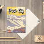 Park City Utah Wintergebiet Vintag Postkarte<br><div class="desc">Park City Winter Kunstdesign zeigt die Winterlandschaft.</div>