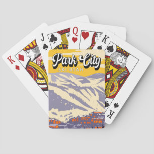 Park City Utah Wintergebiet Vintage Spielkarten