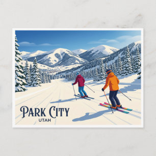 Park City Winterskifahren Utah Postkarte