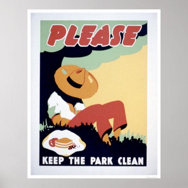 Park Clean 1937 WPA behalten Poster (Vorne)