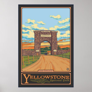Park-Eingang - Yellowstone Nationalpark Poster