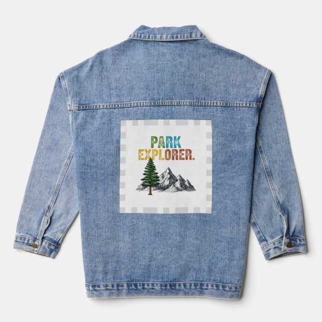Park Explorer. T - Shirt-Design. Jeansjacke (Rückseite)