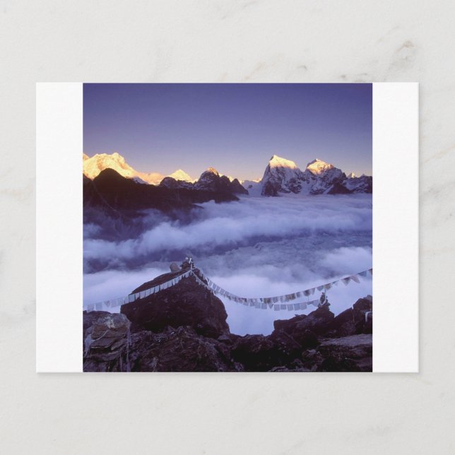 Park-Gebet-Fahnen auf dem Everest Nepal Postkarte (Vorderseite)