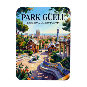 Park Güell, Barcelona, Katalonien, Spanien Spanien Magnet