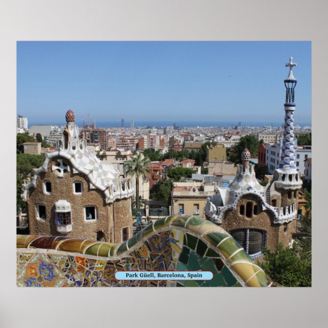 Park Güell, Barcelona, Spanien Poster (Vorne)