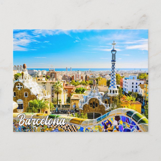 Park Guell, Barcelona, Spanien Postkarte (Vorderseite)