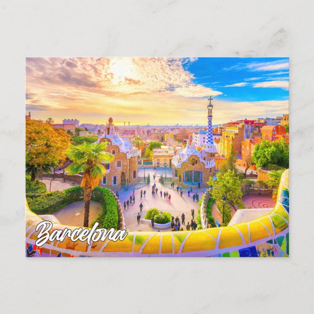Park Guell, Barcelona, Spanien Postkarte (Vorderseite)