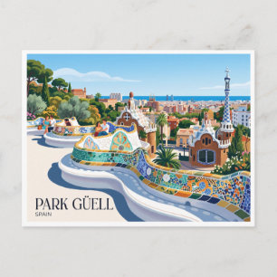 Park Güell Barcelona Spanien Postkarte