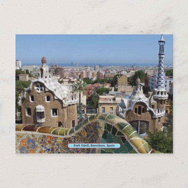 Park Güell, Barcelona, Spanien Postkarte (Vorderseite)