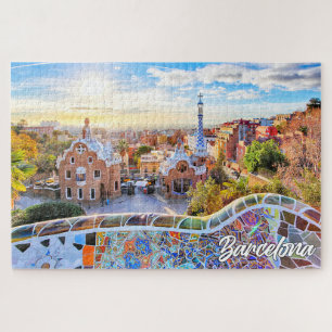 Park Guell, Barcelona, Spanien Puzzle