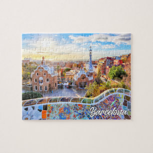 Park Güell, Barcelona, Spanien Puzzle