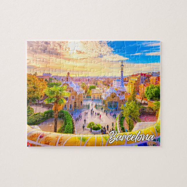 Park Güell, Barcelona, Spanien Puzzle (Horizontal)