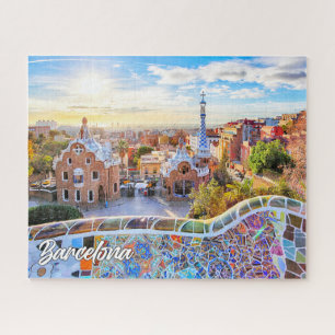 Park Guell, Barcelona, Spanien Puzzle