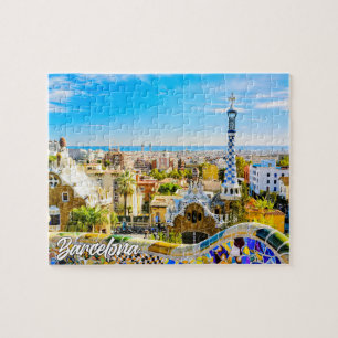 Park Güell, Barcelona, Spanien Puzzle