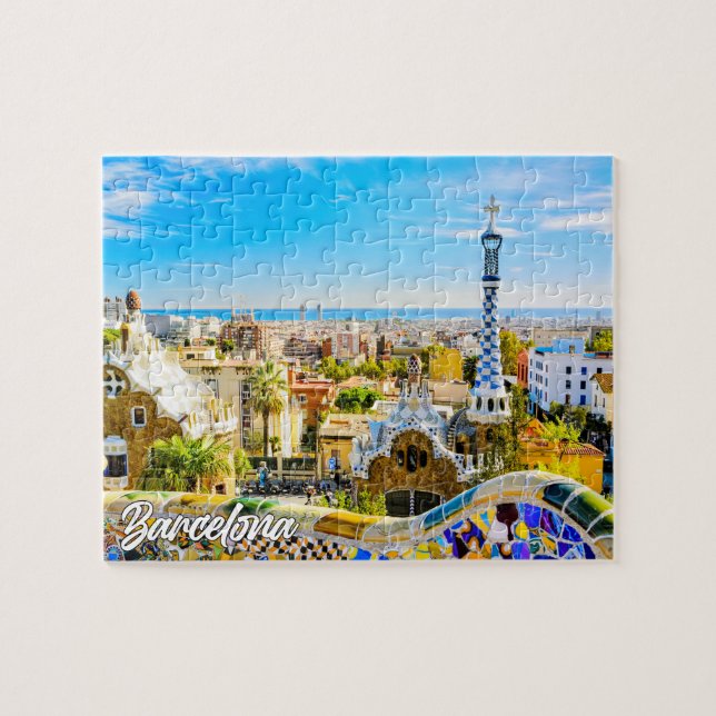 Park Güell, Barcelona, Spanien Puzzle (Horizontal)