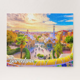 Park Guell, Barcelona, Spanien Puzzle