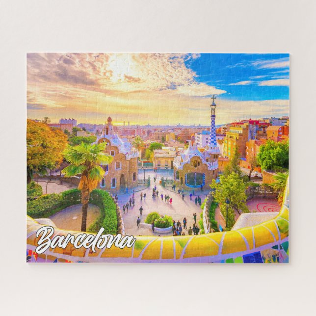 Park Guell, Barcelona, Spanien Puzzle (Horizontal)