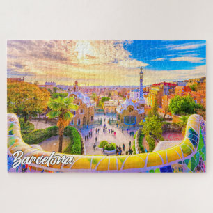 Park Guell, Barcelona, Spanien Puzzle