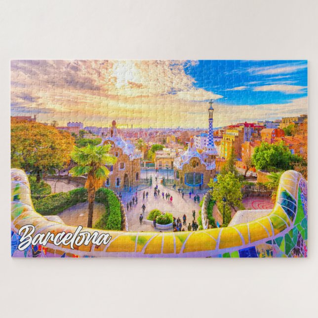 Park Guell, Barcelona, Spanien Puzzle (Horizontal)
