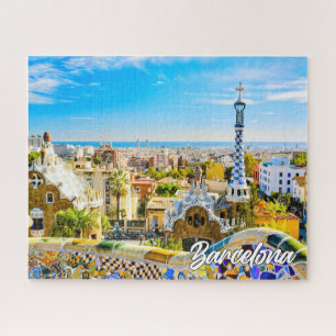Park Guell, Barcelona, Spanien Puzzle