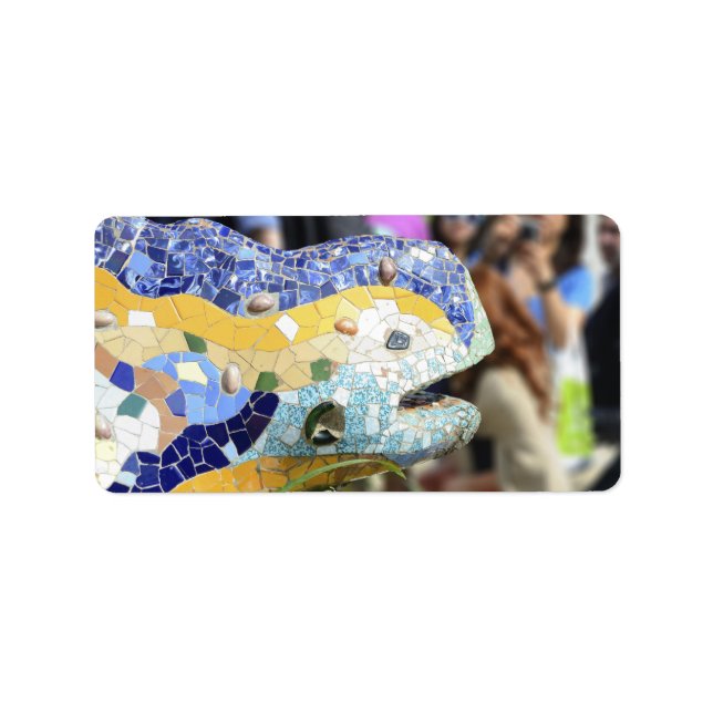Park Guell Dragon Adressaufkleber (Vorne)