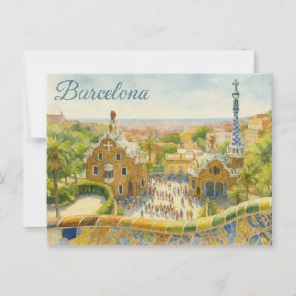 Park Güell in Barcelona Postkarte