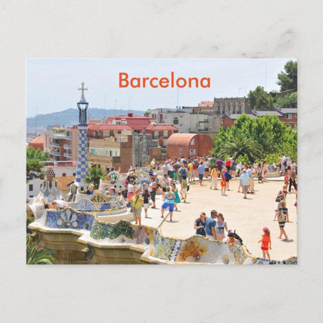 Park Guell in Barcelona, Spanien Postkarte (Vorderseite)