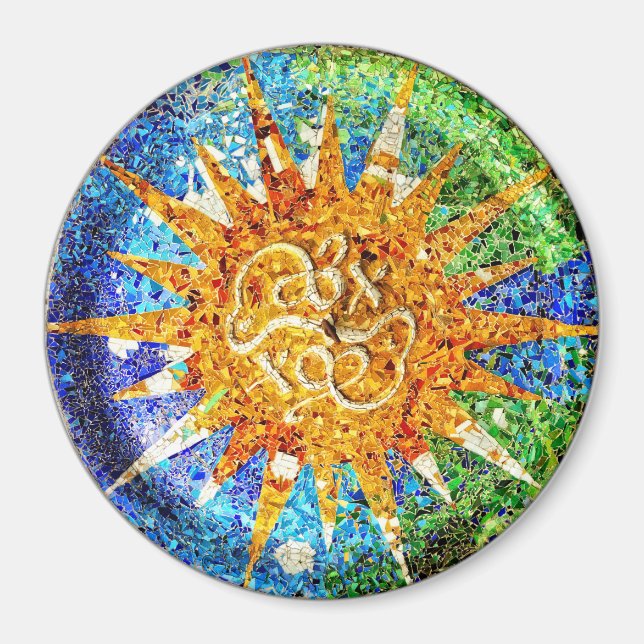 Park Guell mosaics Magnet (Vorne)
