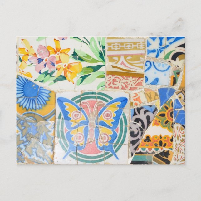Park Guell mosaics Postcard Postkarte (Vorderseite)
