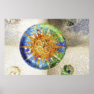 Park Guell mosaics Poster