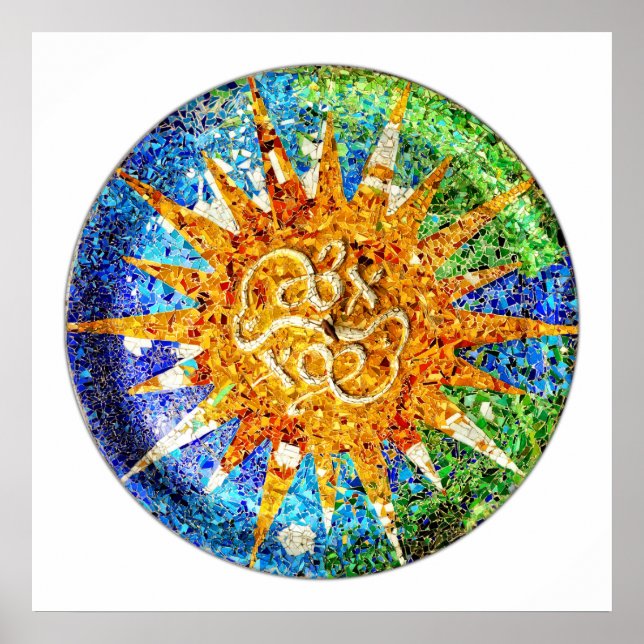 Park Guell mosaics Poster (Vorne)