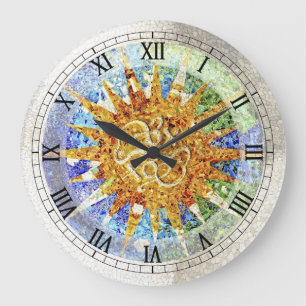 Park Guell mosaics Wall Clock Große Wanduhr