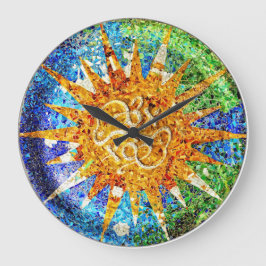 Park Guell mosaics Wall Clock Große Wanduhr