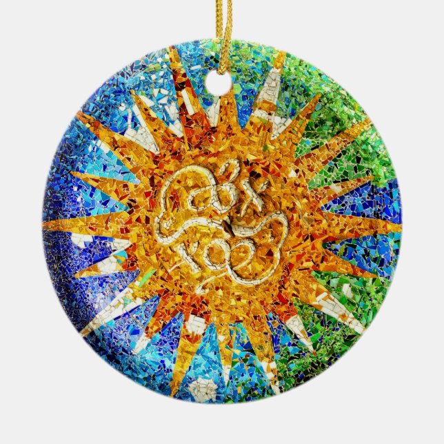 Park Guell Mosaiken Verzierung Keramikornament (Vorne)