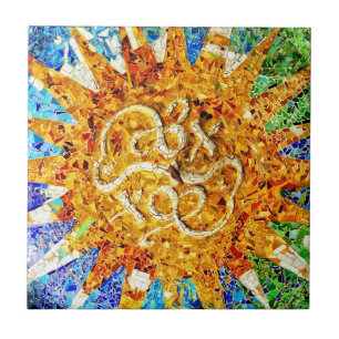 Park Guell Mosaikfliese Fliese