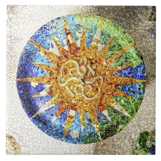 Park Guell Mosaikfliese Fliese (Vorderseite)